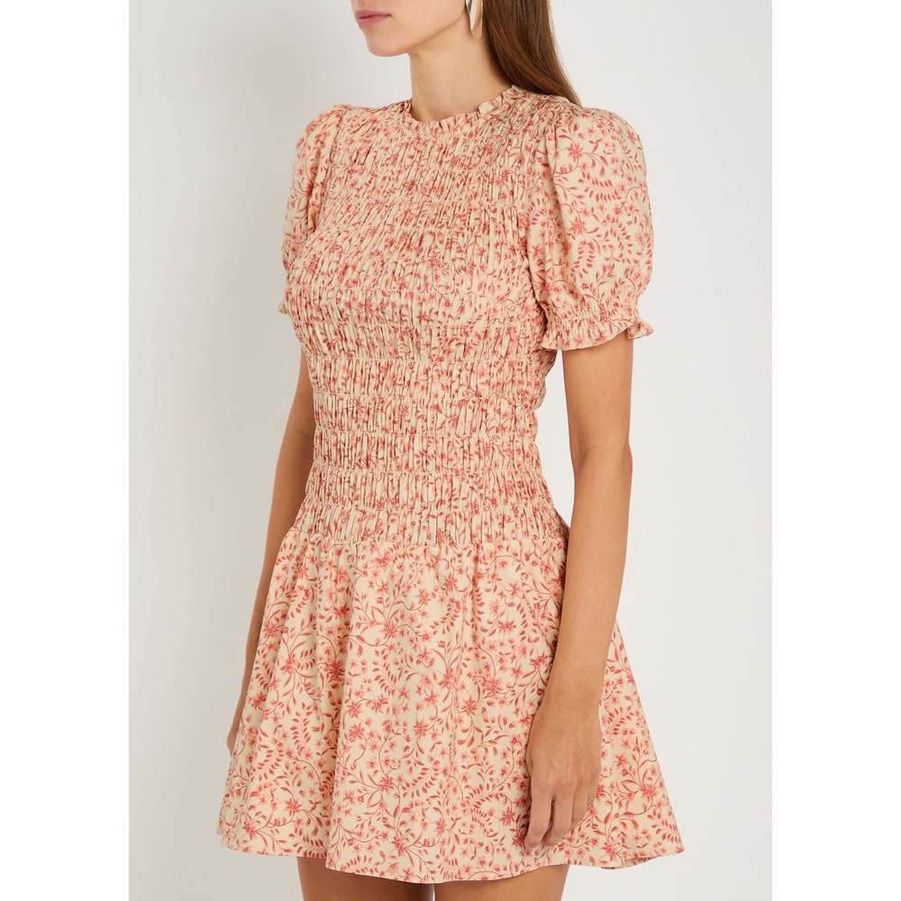 Reformation Leannah ditsy floral smocked mini Dress Size  10 corinne